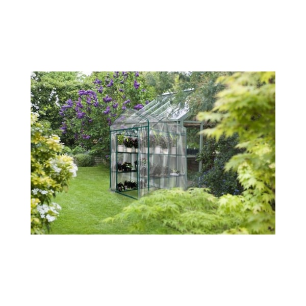 Hastings Home Hastings Home Walk-In Greenhouse, See Through for Observation, Roll Up Door 8 Shelves Plants - 437560JRG