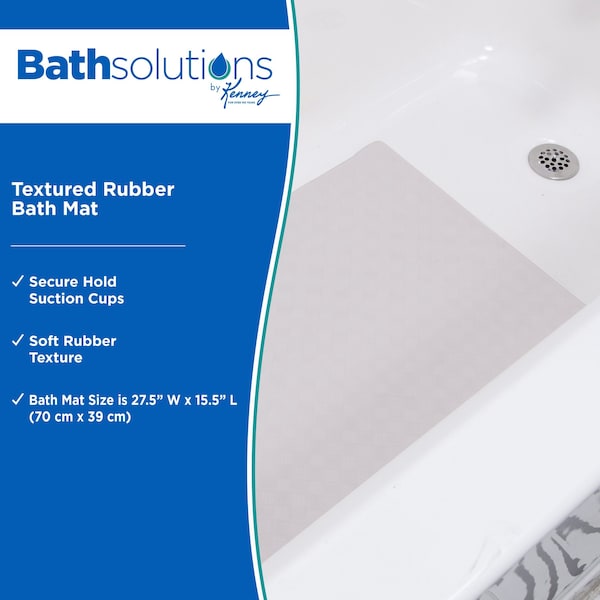 Kenney Mfg Rubber Bath, Shower, and Tub Mat with Suction Cups, Off White - KN61280