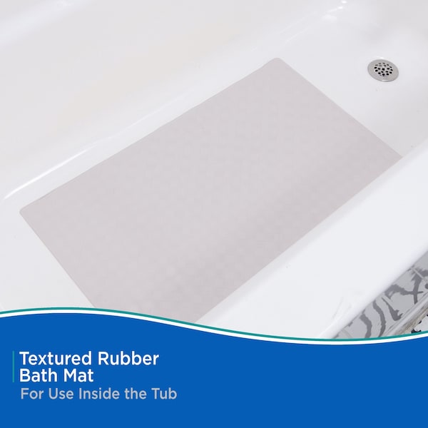 Kenney Mfg Rubber Bath, Shower, and Tub Mat with Suction Cups, Off White - KN61280