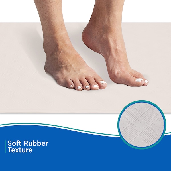 Kenney Mfg Rubber Bath, Shower, and Tub Mat with Suction Cups, Off White - KN61280