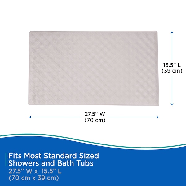 Kenney Mfg Rubber Bath, Shower, and Tub Mat with Suction Cups, Off White - KN61280