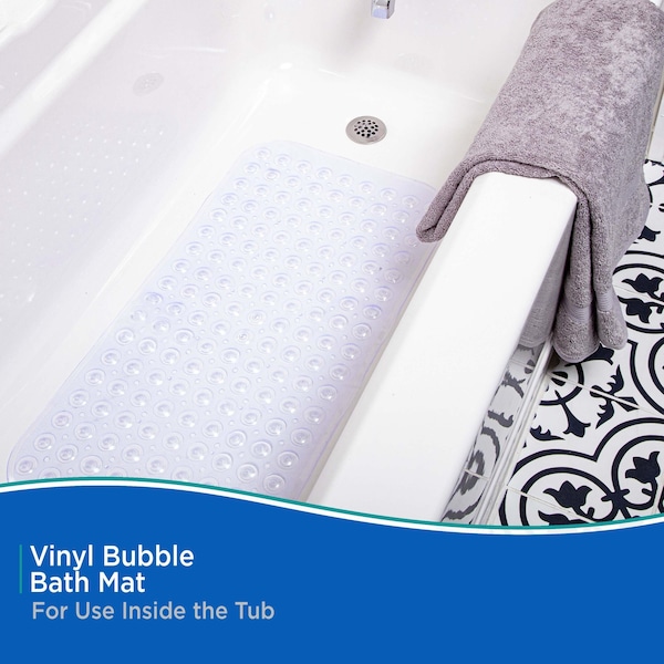 Kenney Mfg Non-Slip Bath, Shower, and Tub Mat with Suction Cups, Clear - KN61292V1