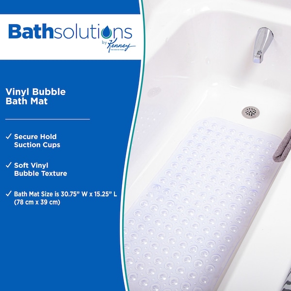 Kenney Mfg Non-Slip Bath, Shower, and Tub Mat with Suction Cups, Clear - KN61292V1