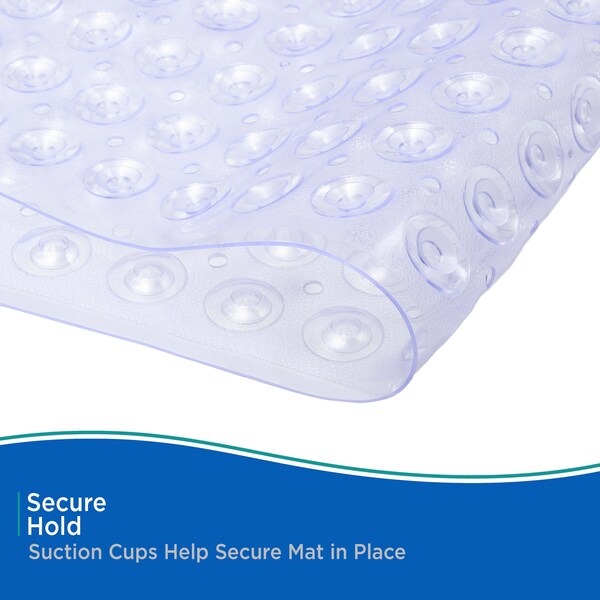 Kenney Mfg Non-Slip Bath, Shower, and Tub Mat with Suction Cups, Clear - KN61292V1