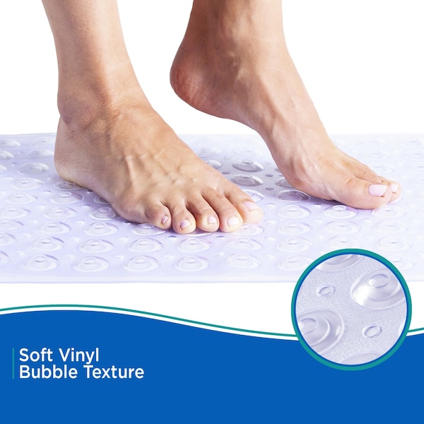 Kenney Mfg Non-Slip Bath, Shower, and Tub Mat with Suction Cups, Clear - KN61292V1