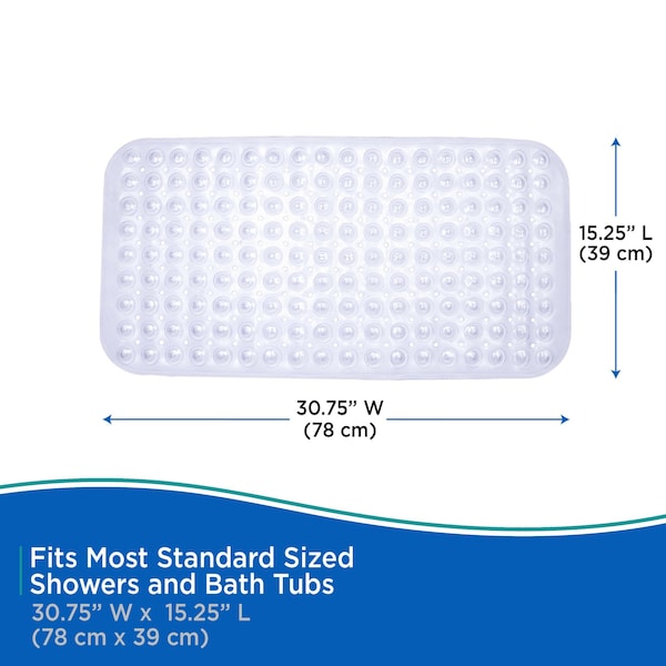 Kenney Mfg Non-Slip Bath, Shower, and Tub Mat with Suction Cups, Clear - KN61292V1