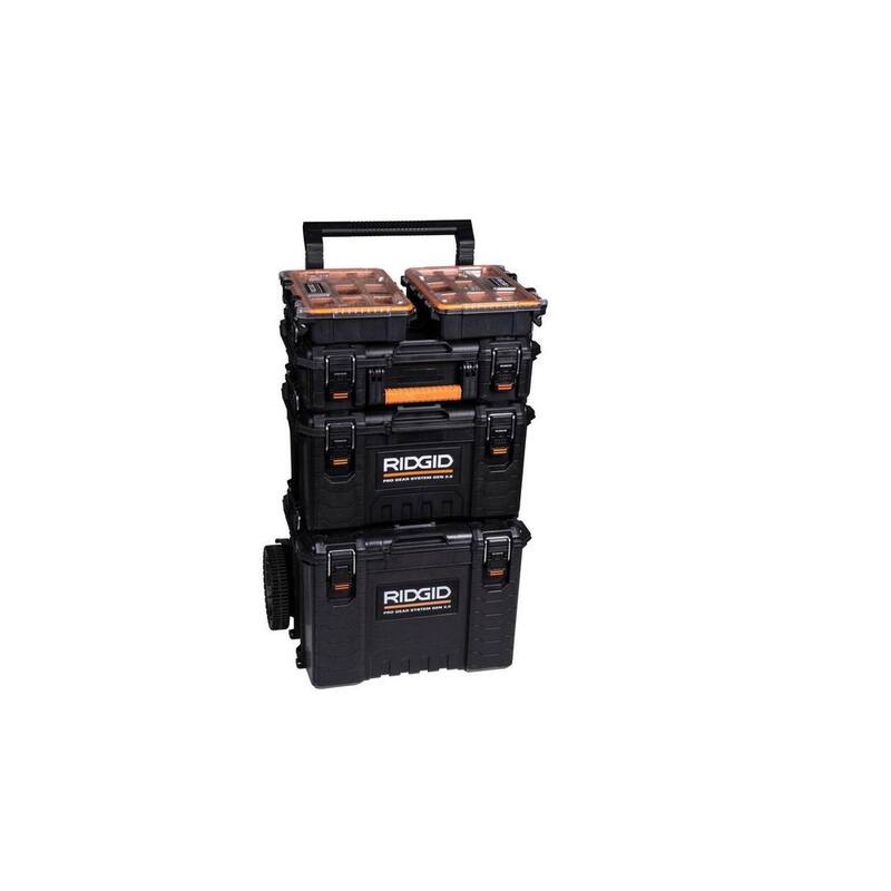 RIDGID Pro Gear System Gen 2.0 Stackable 25 in All Terrain Rolling Tool Box with 9 in. Wheels - 254065