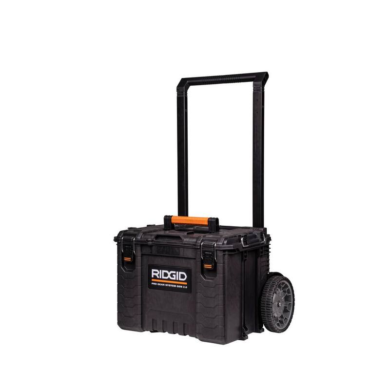 RIDGID Pro Gear System Gen 2.0 Stackable 25 in All Terrain Rolling Tool Box with 9 in. Wheels - 254065