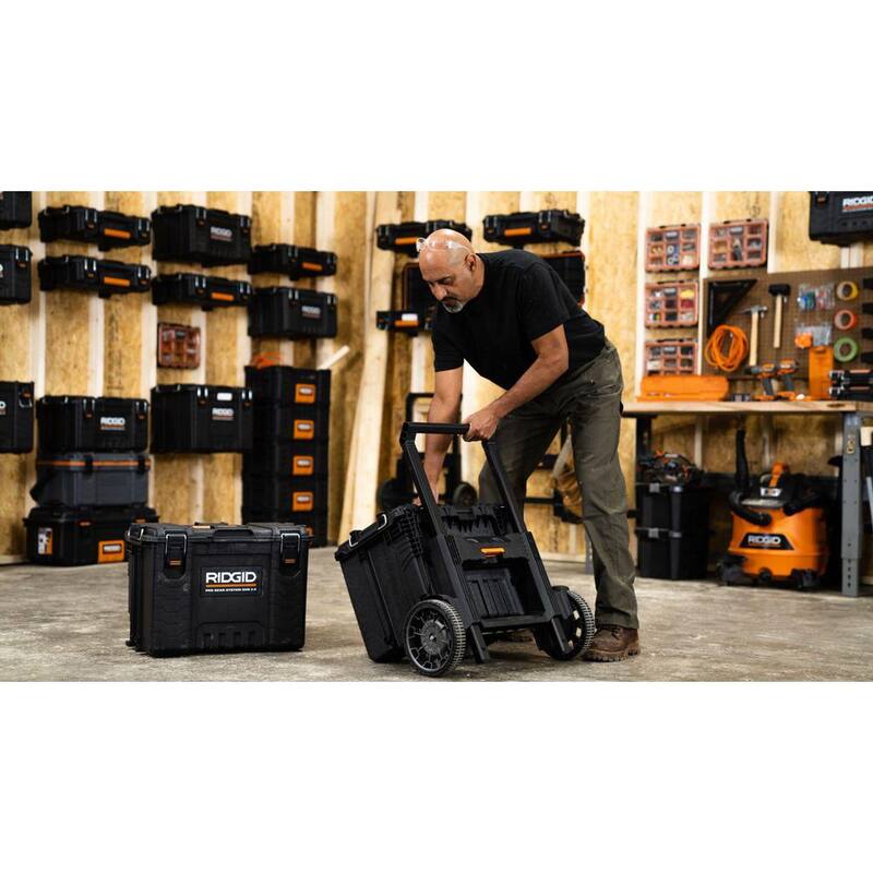 RIDGID Pro Gear System Gen 2.0 Stackable 25 in All Terrain Rolling Tool Box with 9 in. Wheels - 254065