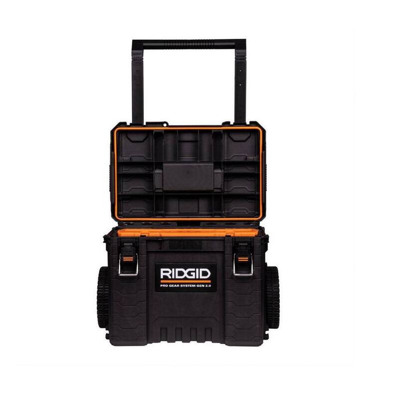 RIDGID Pro Gear System Gen 2.0 Stackable 25 in All Terrain Rolling Tool Box with 9 in. Wheels - 254065