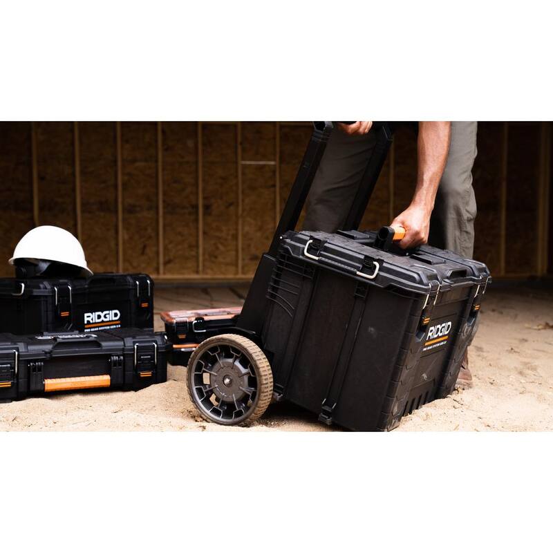 RIDGID Pro Gear System Gen 2.0 Stackable 25 in All Terrain Rolling Tool Box with 9 in. Wheels - 254065