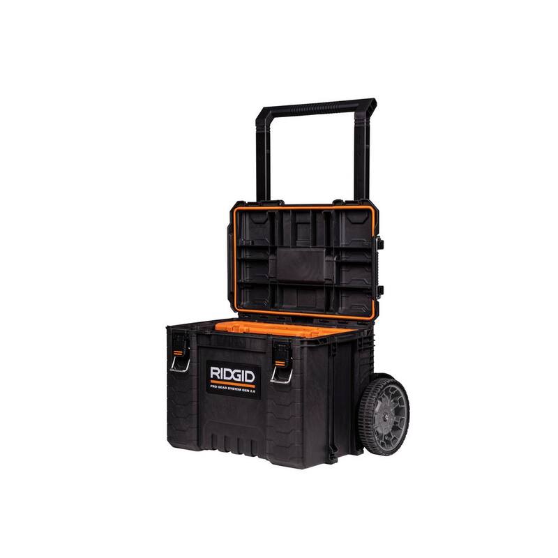 RIDGID Pro Gear System Gen 2.0 Stackable 25 in All Terrain Rolling Tool Box with 9 in. Wheels - 254065