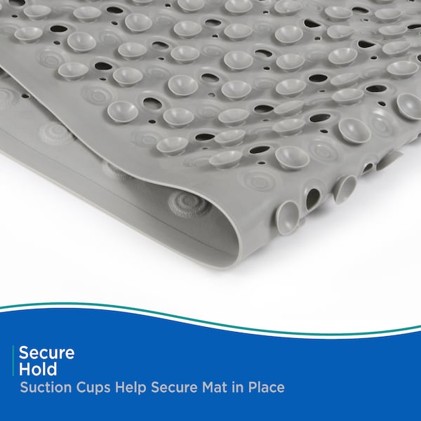 Kenney Mfg TPE Bath Shower, and Tub Mat, Gray - KN67262