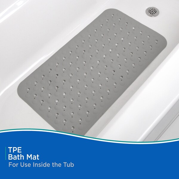 Kenney Mfg TPE Bath Shower, and Tub Mat, Gray - KN67262