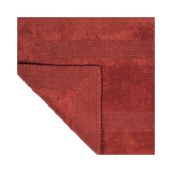Hastings Home 100-percent Cotton Bathmat 24x60 Long Bathroom Runner, Reversible, Soft, Absorbent, Rug, Brick - 642653ZZK