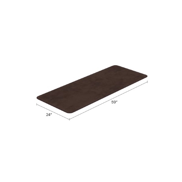 Hastings Home Oversized Bathroom Rug Memory Foam Bath Mat Textured Stripes with Non-Slip Absorbent Runner, Brown - 493160OYF