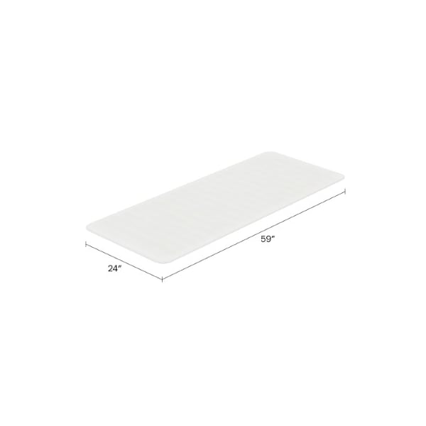 Hastings Home Oversized Bathroom Rug Memory Foam Bath Mat Textured Stripes with Non-Slip Absorbent Runner, White - 166452CHB