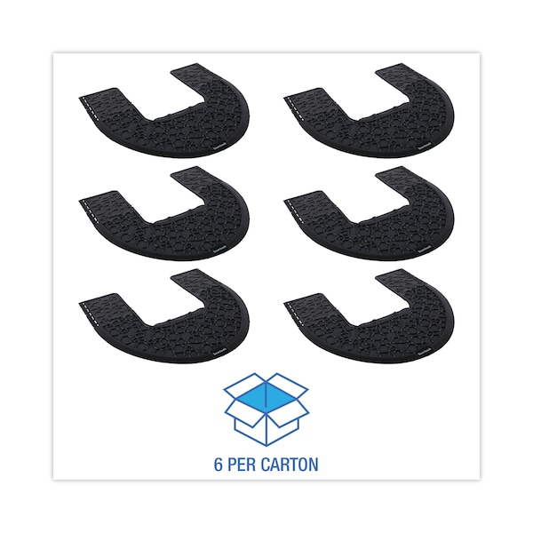 Boardwalk Commode Mat 2.0, Absorbant, Rubber, 22 x 22, Black, PK6 - PSCM-P-000I006M-00-21430