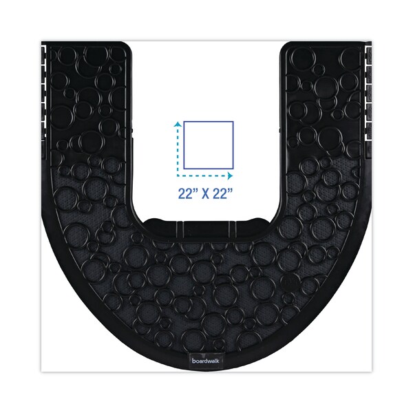Boardwalk Commode Mat 2.0, Absorbant, Rubber, 22 x 22, Black, PK6 - PSCM-P-000I006M-00-21430