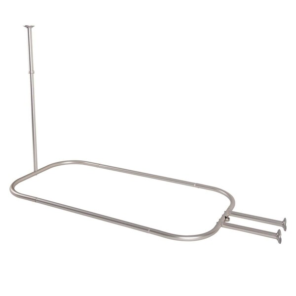 Utopia Alley 26 x 54 in. Aluminum Hoop Shower Rod with Ceiling Support for Clawfoot Tub, Satin Nickel - HP2BN