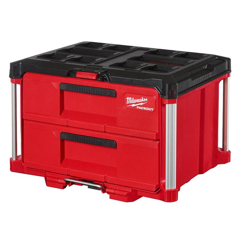 Milwaukee PACKOUT 22 in. 2-Drawer Tool Box with Metal Reinforced Corners - 48-22-8442