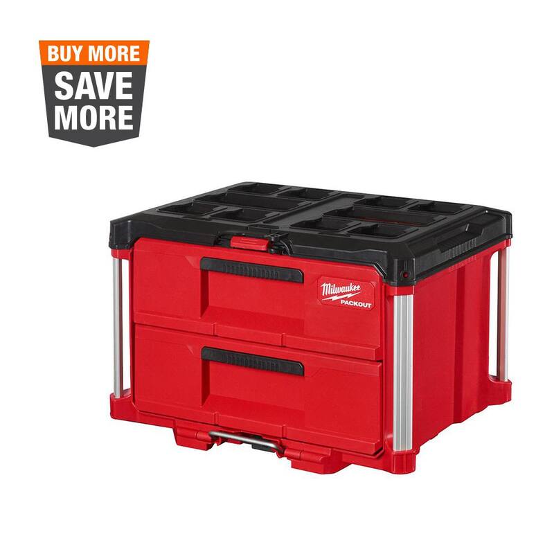 Milwaukee PACKOUT 22 in. 2-Drawer Tool Box with Metal Reinforced Corners - 48-22-8442