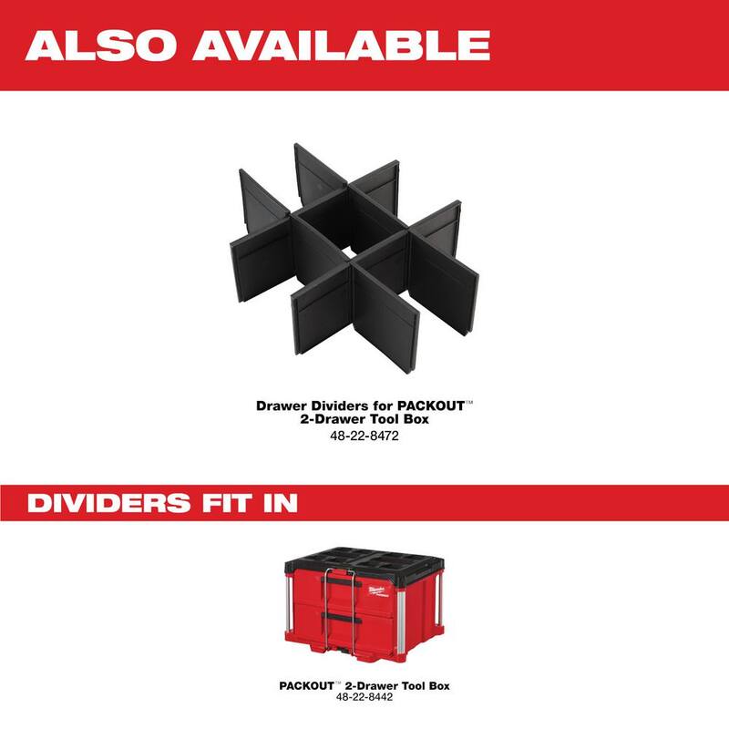 Milwaukee PACKOUT 22 in. 2-Drawer Tool Box with Metal Reinforced Corners - 48-22-8442