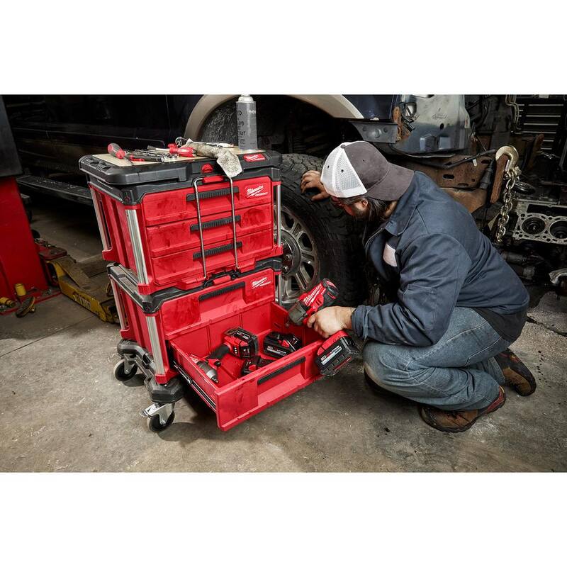 Milwaukee PACKOUT 22 in. 2-Drawer Tool Box with Metal Reinforced Corners - 48-22-8442