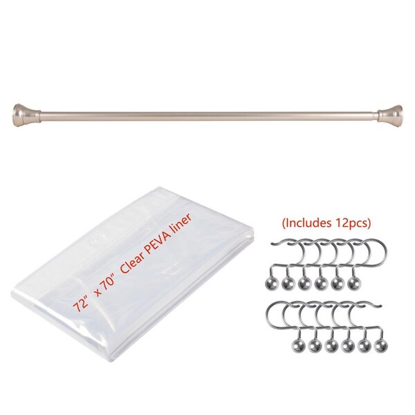 Utopia Alley 72 in. Adjustable Shower Curtain Tension Rod, Brushed Nickel Finish - FH72BN