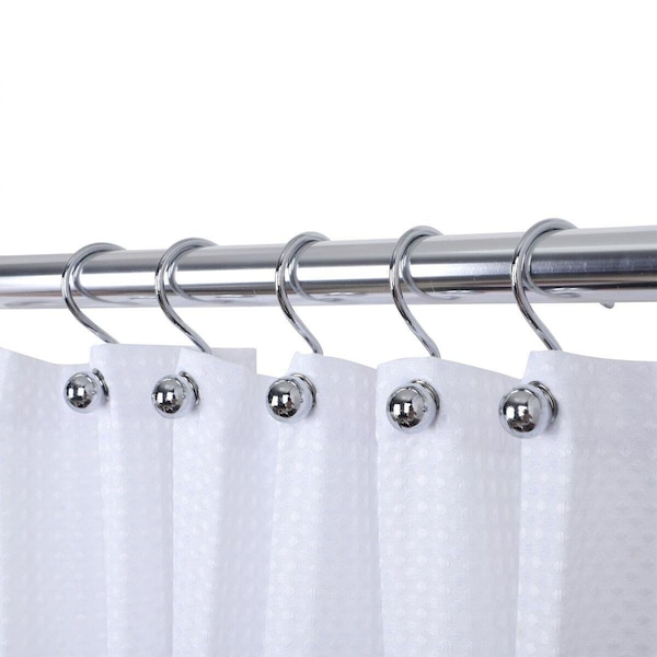 Utopia Alley Ball Shower Curtain Hooks for Bathroom Shower Rods Curtains, Set of 12 - Chrome - HK7SS