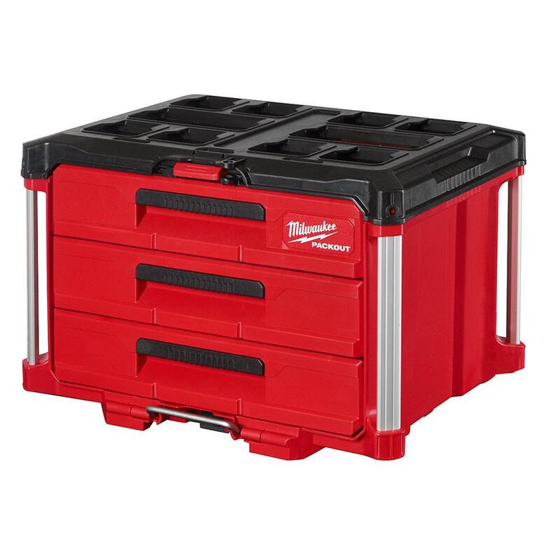 Milwaukee PACKOUT 22 in. Modular 3-Drawer Tool Box with Metal Reinforced Corners - 48-22-8443