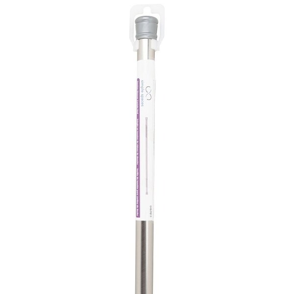 Simple Spaces Shower Curtain Rod, 7-1/2 lb, 36 to 63 in L Adjustable, 1 in Dia Rod, Steel, Brushed Nickel - SD-SR36-BN