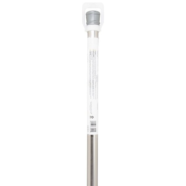 Simple Spaces Shower Curtain Rod, 7-1/2 lb, 36 to 63 in L Adjustable, 1 in Dia Rod, Steel, Brushed Nickel - SD-SR36-BN