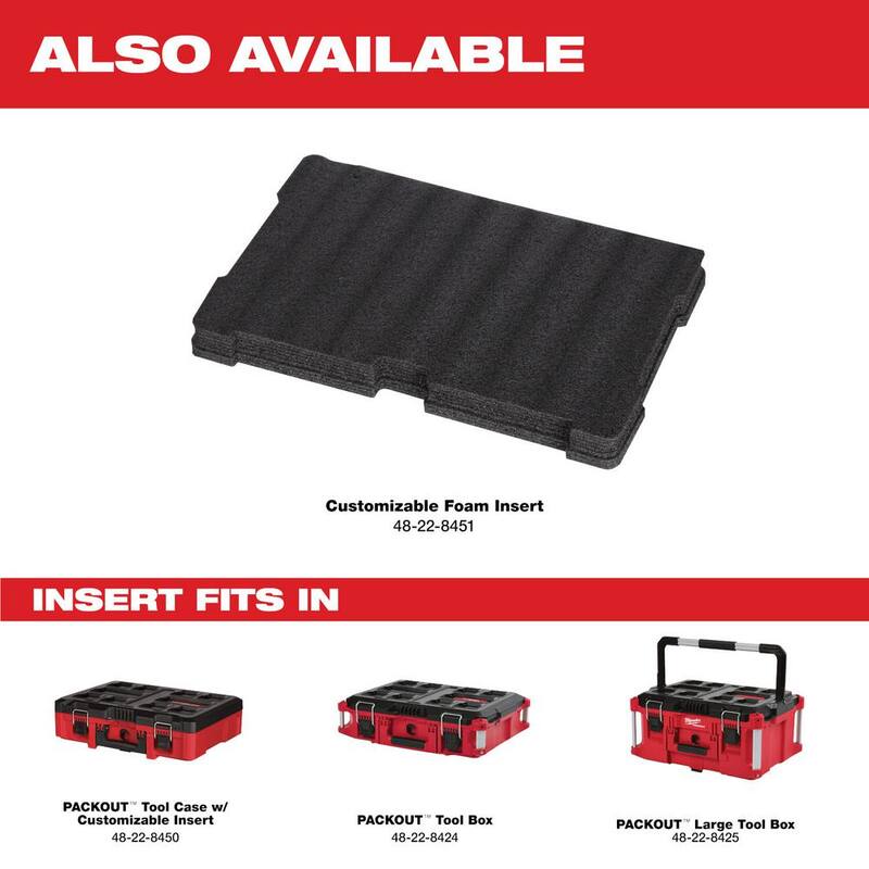 Milwaukee PACKOUT 22 in. Medium Red Tool Box with 75 lbs. Weight Capacity - 48-22-8424