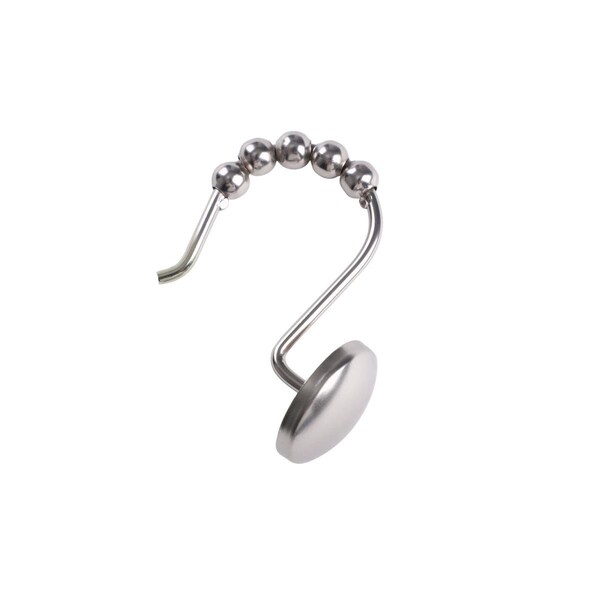 Utopia Alley Beatrice Shower Curtain Hooks for Bathroom Shower Rods Curtains, Set of 12 - Brushed Nickel - HK6BN