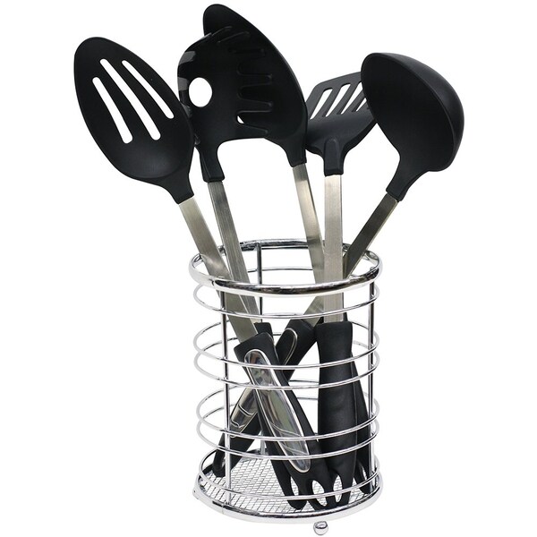 Home Basics Home Basics Chrome Plated Steel Cutlery Holder - ZOR96071