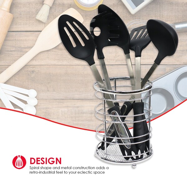 Home Basics Home Basics Chrome Plated Steel Cutlery Holder - ZOR96071
