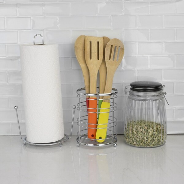 Home Basics Home Basics Chrome Plated Steel Cutlery Holder - ZOR96071