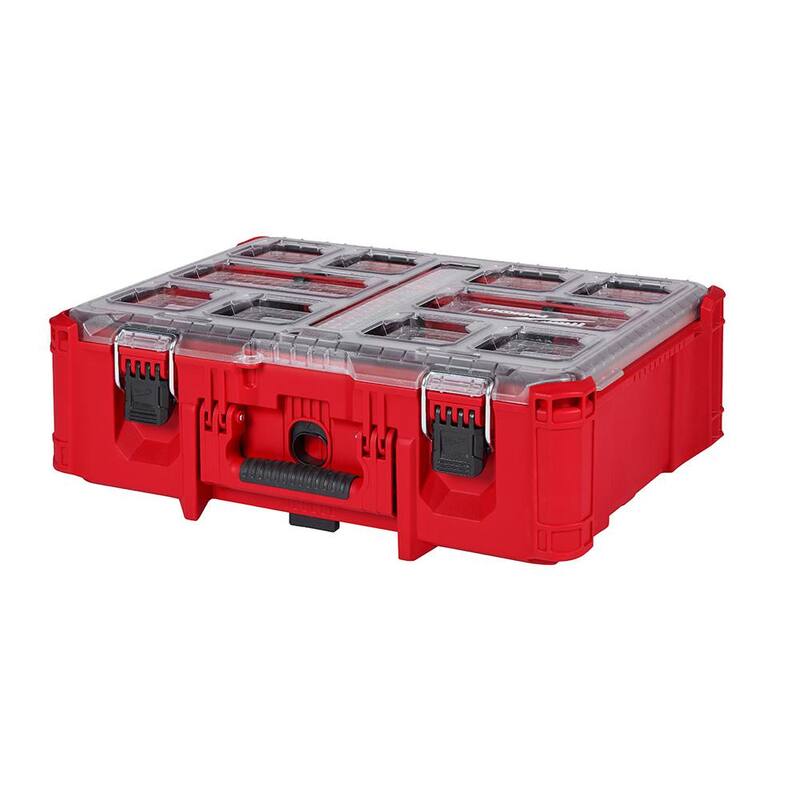 Milwaukee PACKOUT 20 in. Deep Small Parts Organizer with 6 Compartments and Quick Adjust Dividers - 48-22-8432