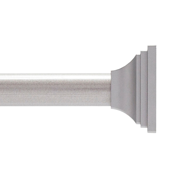 Kenney Mfg Twist & Fit No Tools Decorative Tension Shower Curtain Rod, 42-72in, Polished Pewter - KN913C/20HUS