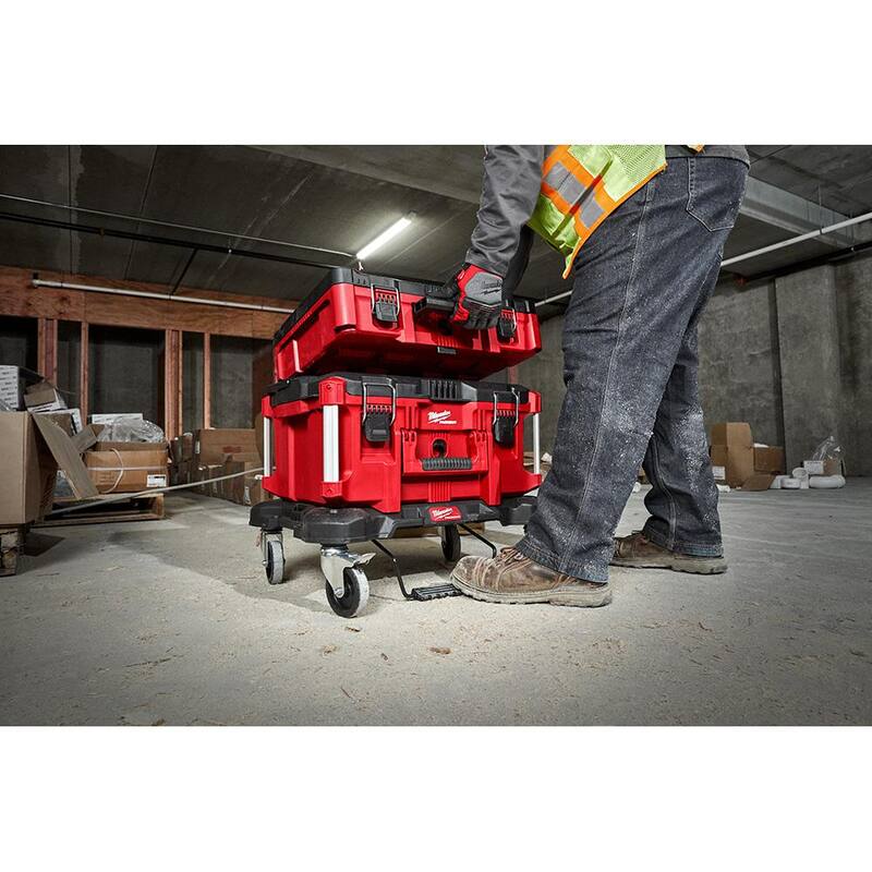 Milwaukee PACKOUT Dolly 24 in. x 18 in. Black Multi-Purpose Utility Tool Cart - 48-22-8410