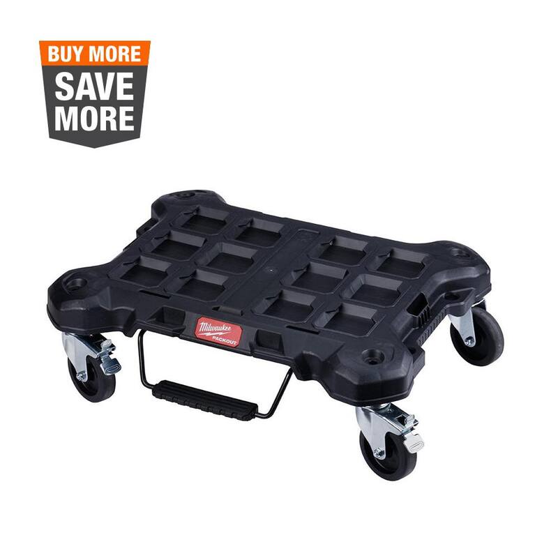 Milwaukee PACKOUT Dolly 24 in. x 18 in. Black Multi-Purpose Utility Tool Cart - 48-22-8410