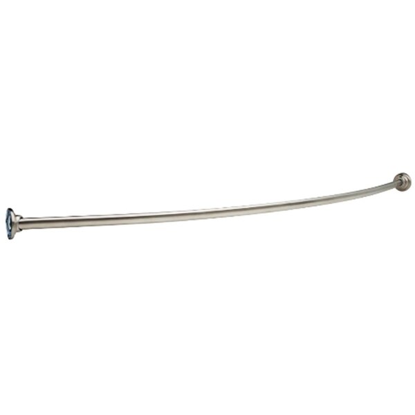 Made-To-Order 5 ft. Oval Curved Shower Rod With 6 Bow - Stainless Steel - MA3033216