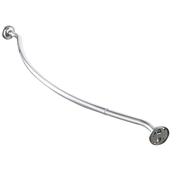 Simple Spaces Shower Curtain Rod, 13-1/2 lb, 52 to 72 in L Adjustable, 1 in Dia Rod, Steel, Chrome - SD-CSR-CH