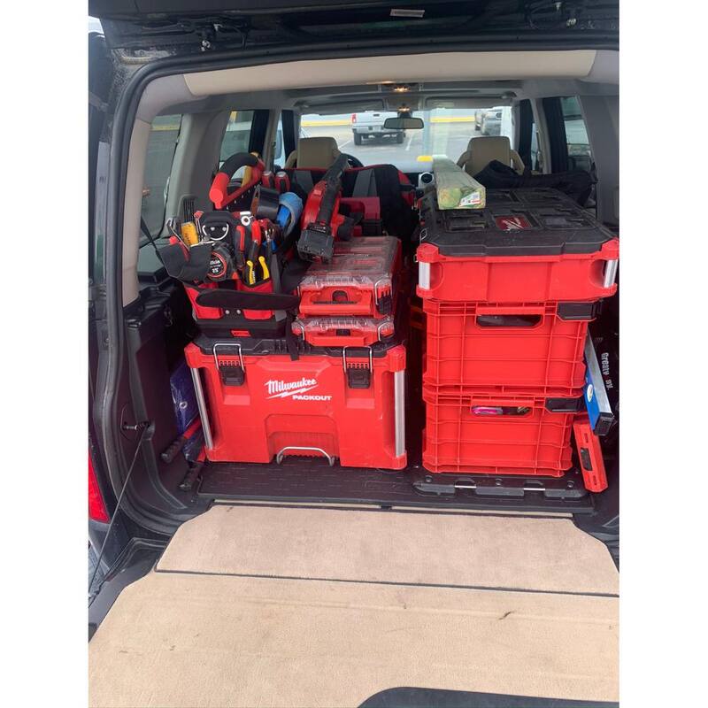 Milwaukee PACKOUT 18.6 in. Tool Storage Crate Bin with Carrying Handles and 50 lbs. Weight Capacity - 48-22-8440
