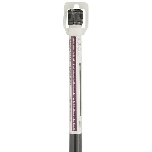 Simple Spaces Shower Curtain Rod, 7.5 lb, 36 to 63 in L Adjustable, 1 in Dia Rod, Steel, Matte - SD-SR36-BK