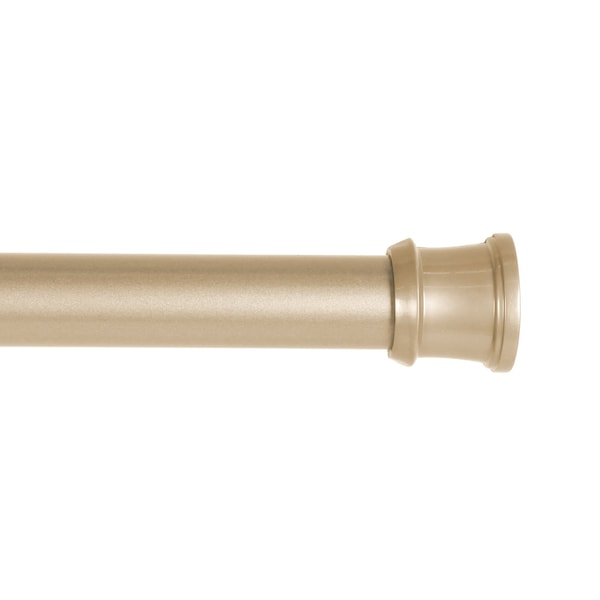 Kenney Mfg Twist & Fit No Tools Tension Shower Curtain Rod, 42-72in, Soft Brass - T609C/70