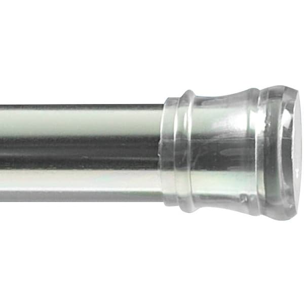 Zenna Home 604S Shower Curtain Rod, 3412 to 60 in L Adjustable, 114 in Dia Rod, Stainless Steel, Chrome - 608S