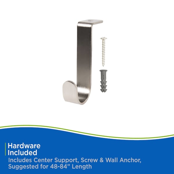 Kenney Mfg Twist & Fit 1in Tension Utility Rod, 48-84in, Brushed Nickel - KNUTLYLC/18R