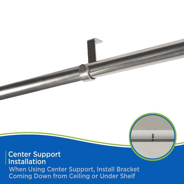 Kenney Mfg Twist & Fit 1in Tension Utility Rod, 48-84in, Brushed Nickel - KNUTLYLC/18R